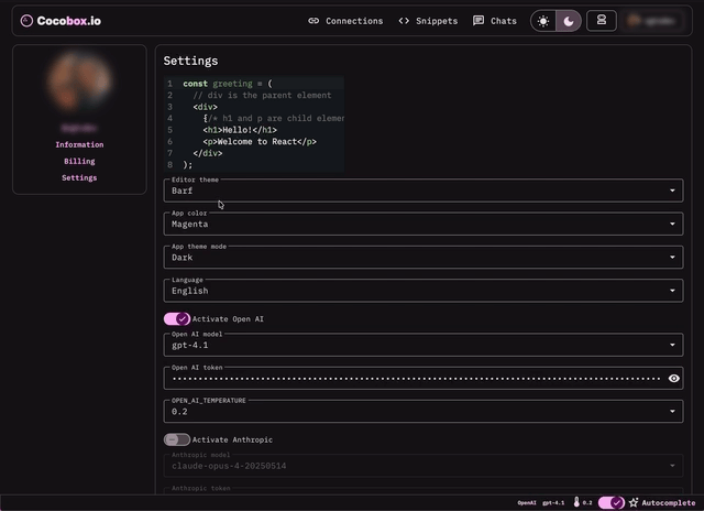 Change themes demo